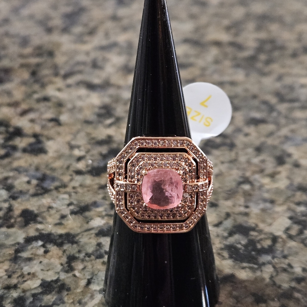 Bomb Party RG17628 "Heart Of Summer" Rose Quartz Sz 7